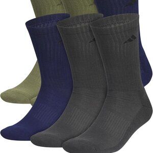 Adidas Athletic Men's Cushioned Aeroready Arch Compression Crew Socks - 6 Pairs